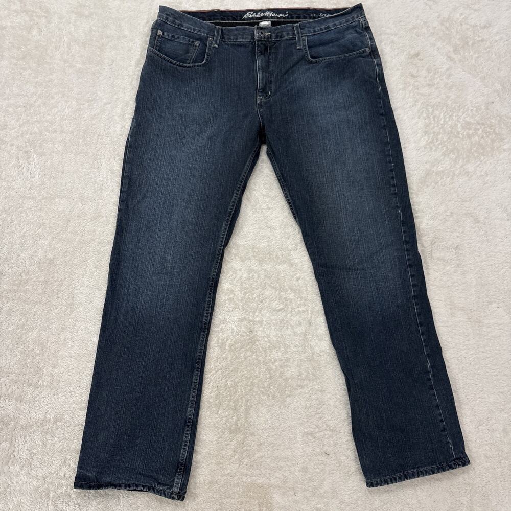 Eddie Bauer Mens 40x32 Lined Jeans Straight Fit Blue Denim 100% Cotton